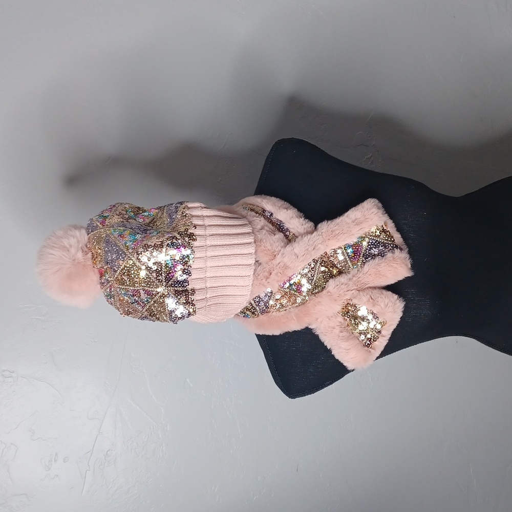 Girl's Winter Knit Hat and Scarf
